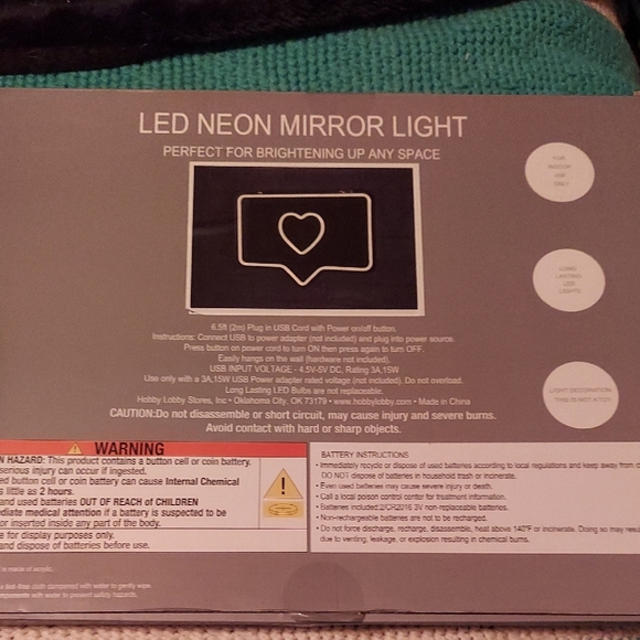 LED Mirror Light~ Heart - Picture 2 of 4